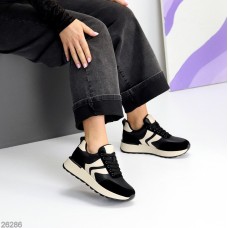 Кросівки жіночі натуральна шкіра/замша чорні 36,37,38,39,40,41р