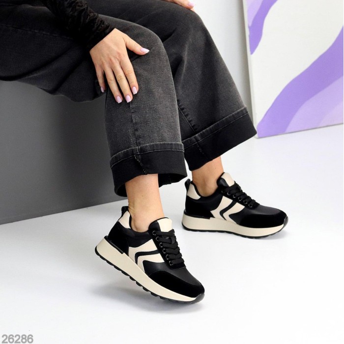 Кросівки жіночі натуральна шкіра/замша чорні 36,37,38,39,40,41р