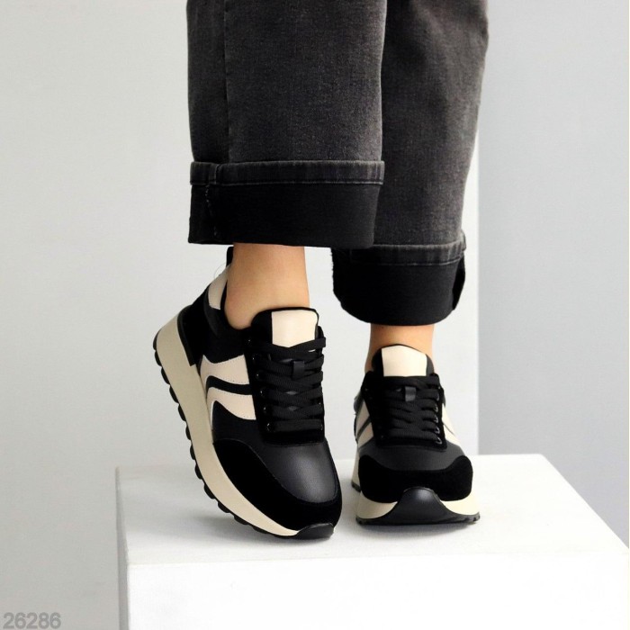 Кросівки жіночі натуральна шкіра/замша чорні 36,37,38,39,40,41р