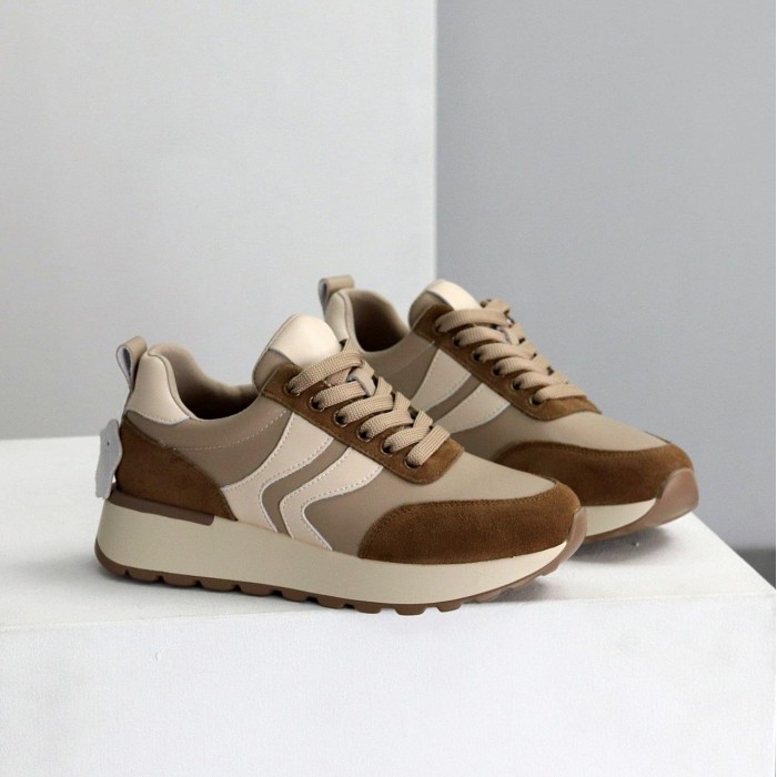 Кросівки жіночі натуральна-шкіра/натуральна-замша колір-бежевий 36,37,38,39,40р