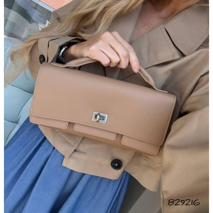 Сумка жіноча 2 відділення натуральна шкіра преміум колір: Беж