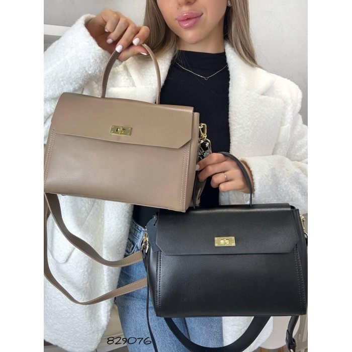 Сумка жіноча Polina Ремінець натуральна шкіра Шоколад, Беж, Чорна