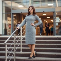 Сукня  кашемір машинна в'язка колір сірий Туреччина 44-48р.