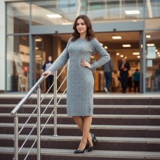 Сукня  кашемір машинна в'язка колір сірий Туреччина 44-48р.