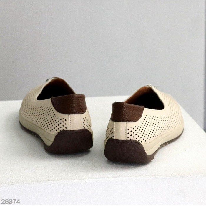 Балетки жіночі натуральна прес-шкіра беж 36,37,39,40,41р