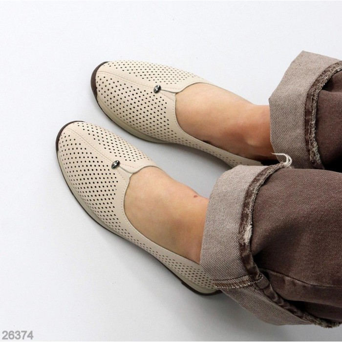 Балетки жіночі натуральна прес-шкіра беж 36,37,39,40,41р