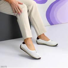 Балетки жіночі натуральна шкіра білі 36,37,38,39,41р