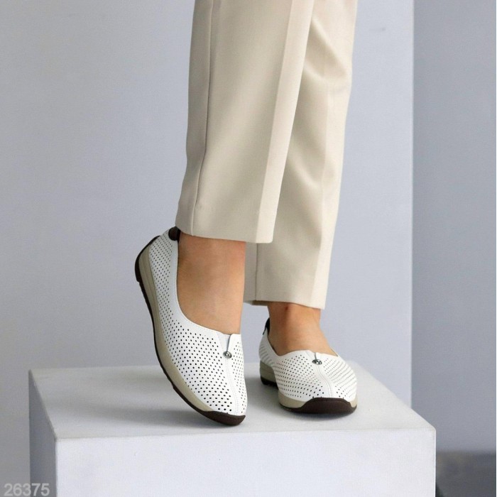 Балетки жіночі натуральна шкіра білі 36,37,38,39,41р