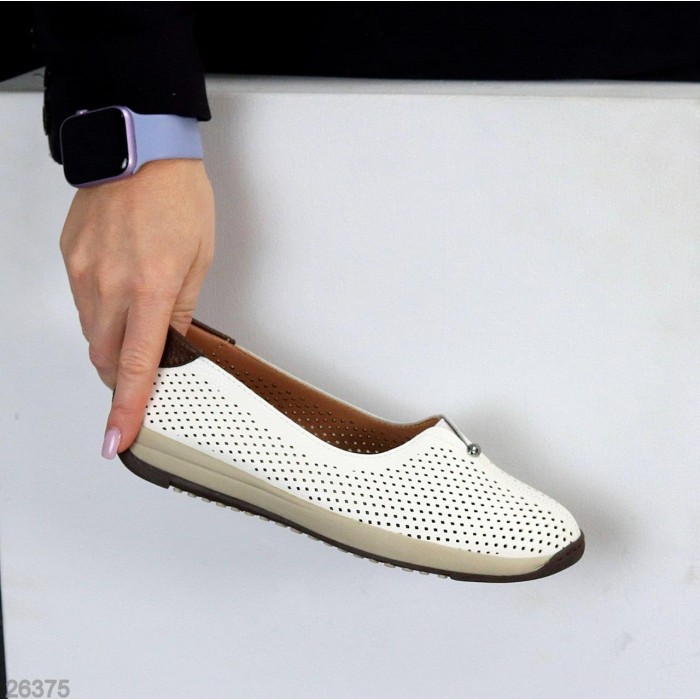 Балетки жіночі натуральна шкіра білі 36,37,38,39,41р