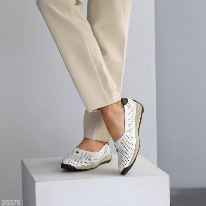 Балетки жіночі натуральна шкіра білі 36,37,38,39,41р