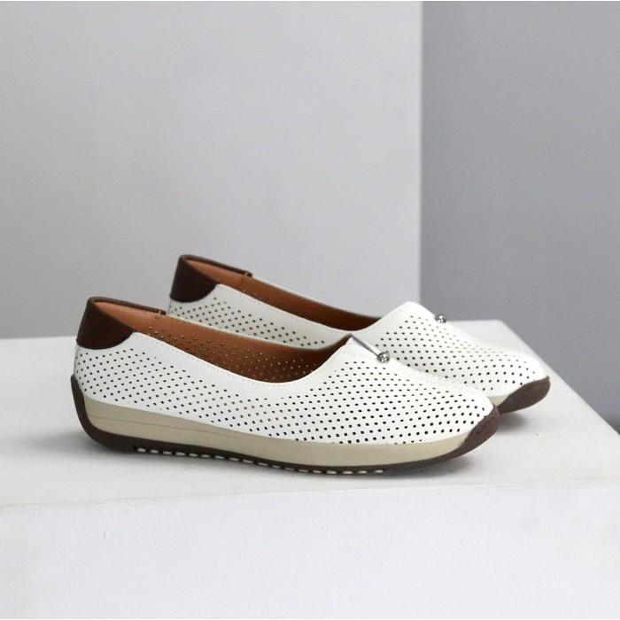 Балетки жіночі натуральна шкіра білі 36,37,38,39,41р