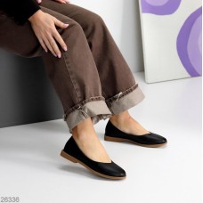 Балетки жіночі натуральна шкіра колір-чорний 36,37,40р