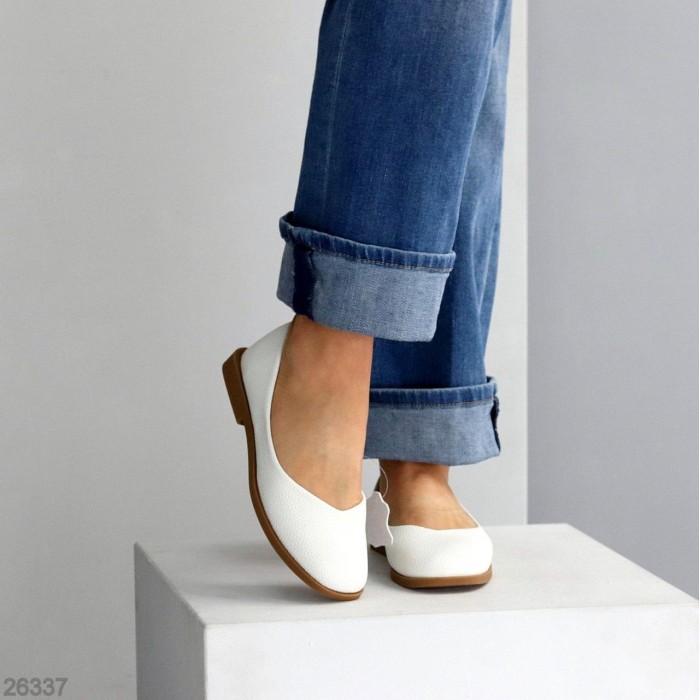 Балетки жіночі натуральна шкіра білі 36,41р