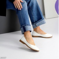 Балетки жіночі натуральна шкіра білі 36,41р