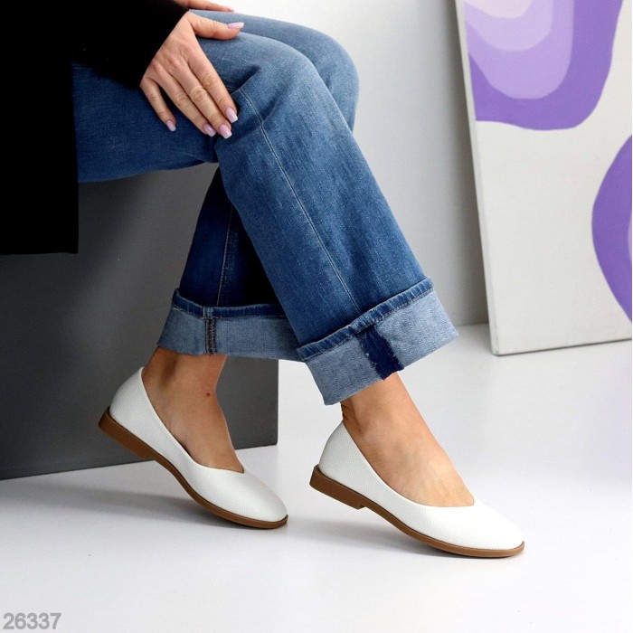 Балетки жіночі натуральна шкіра білі 36,41р