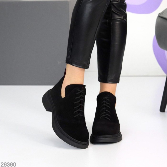 Туфлі жіночі натуральна замша чорні демі 36,39р