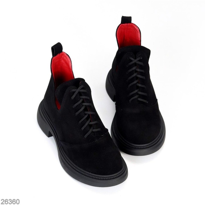 Туфлі жіночі натуральна замша чорні демі 36,39р