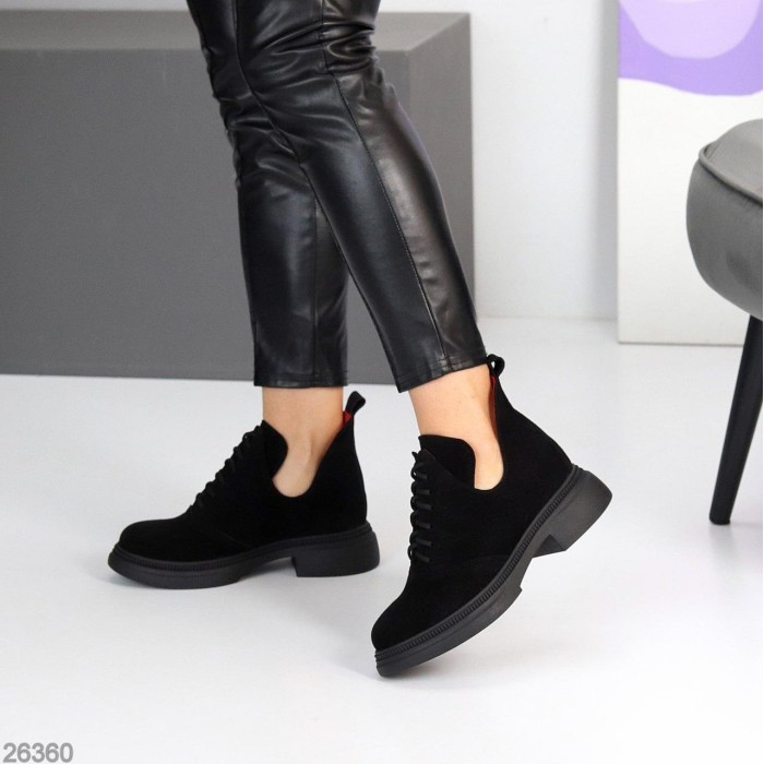 Туфлі жіночі натуральна замша чорні демі 36,39р