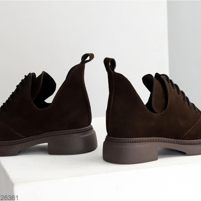 Туфлі жіночі натуральна замша колір-шоколад демі 38р