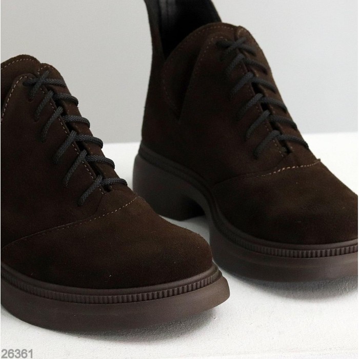 Туфлі жіночі натуральна замша колір-шоколад демі 38р