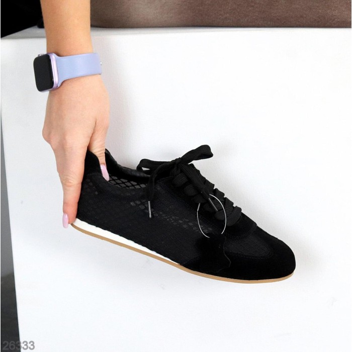 Кеди жіночі натуральна замша чорні 36,37,38,39,40,41р