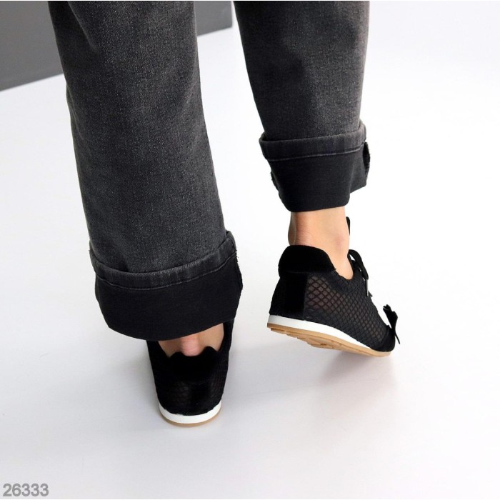 Кеди жіночі натуральна замша чорні 36,37,38,39,40,41р