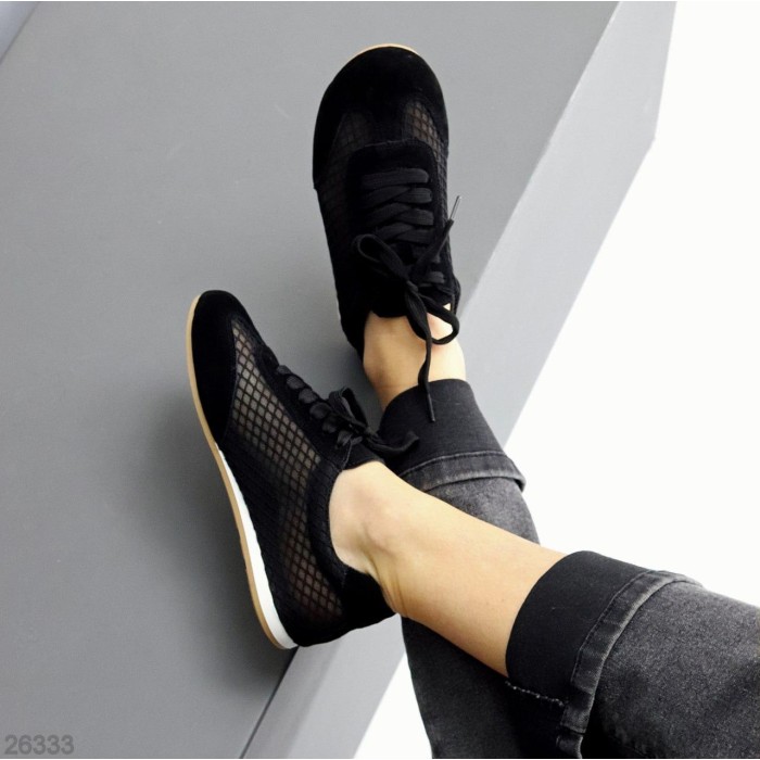 Кеди жіночі натуральна замша чорні 36,37,38,39,40,41р