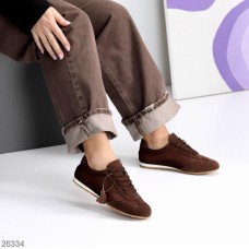 Кеди жіночі натуральна замша колір шоколад 36,37,38,39,40,41р