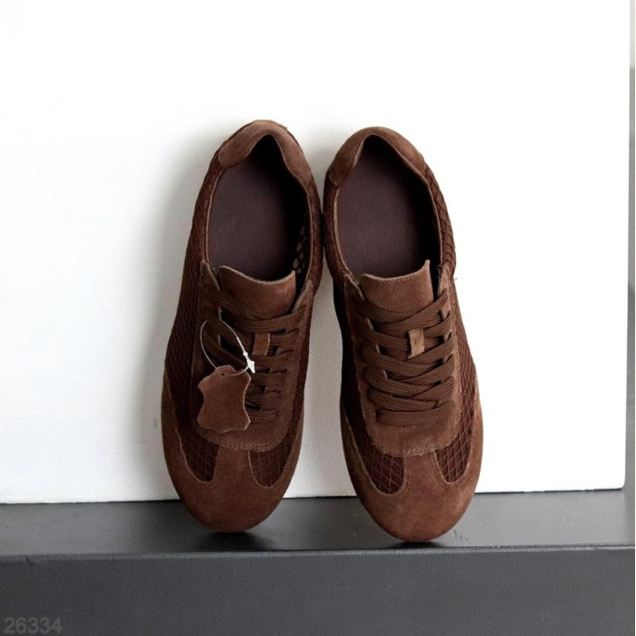 Кеди жіночі натуральна замша колір шоколад 36,37,38,39,40,41р