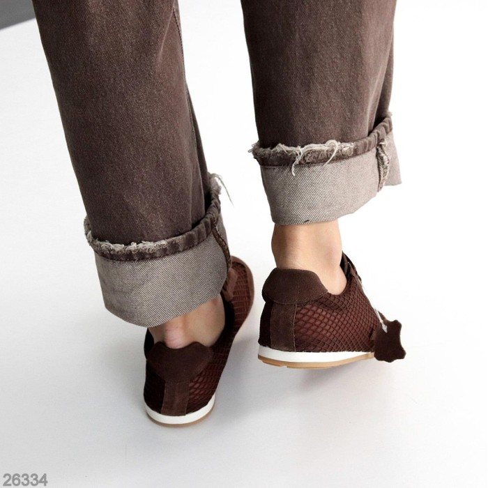 Кеди жіночі натуральна замша колір шоколад 36,37,38,39,40,41р