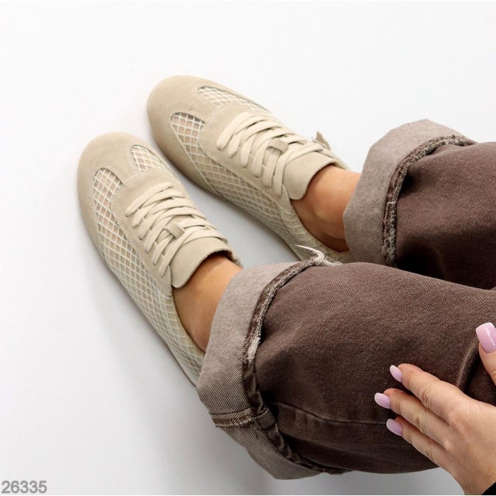 Кеди жіночі натуральна замша колір беж 38,39,40,41р.