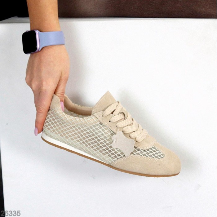 Кеди жіночі натуральна замша колір беж 38,39,40,41р.