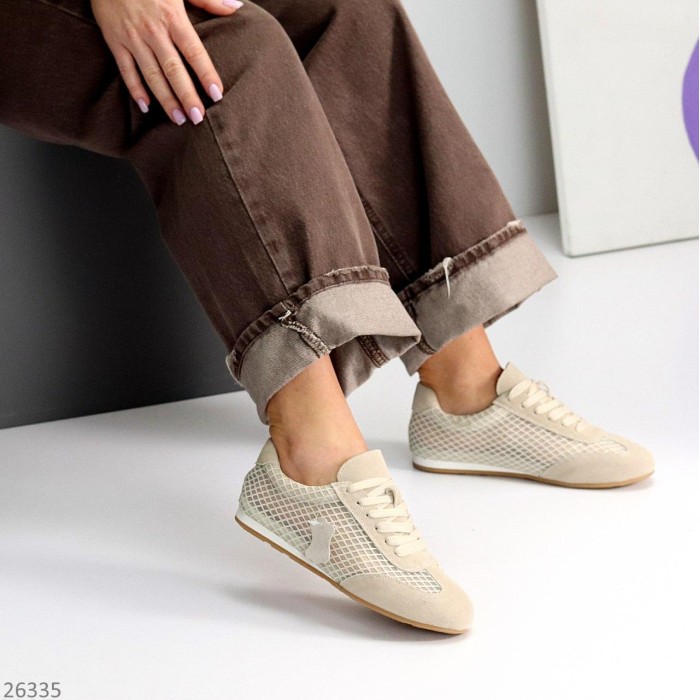 Кеди жіночі натуральна замша колір беж 38,39,40,41р.