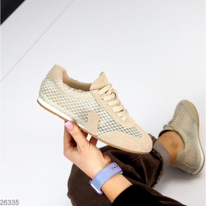 Кеди жіночі натуральна замша колір беж 38,39,40,41р.