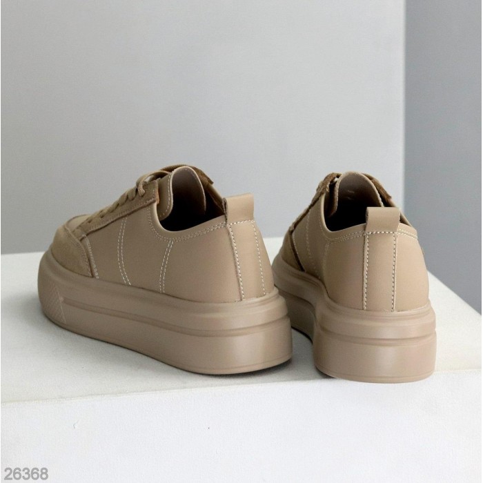 Кеди жіночі натуральна-шкіра/натуральна-замша колір-беж 36,37,39р