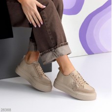 Кеди жіночі натуральна-шкіра/натуральна-замша колір-беж 36,37,39р