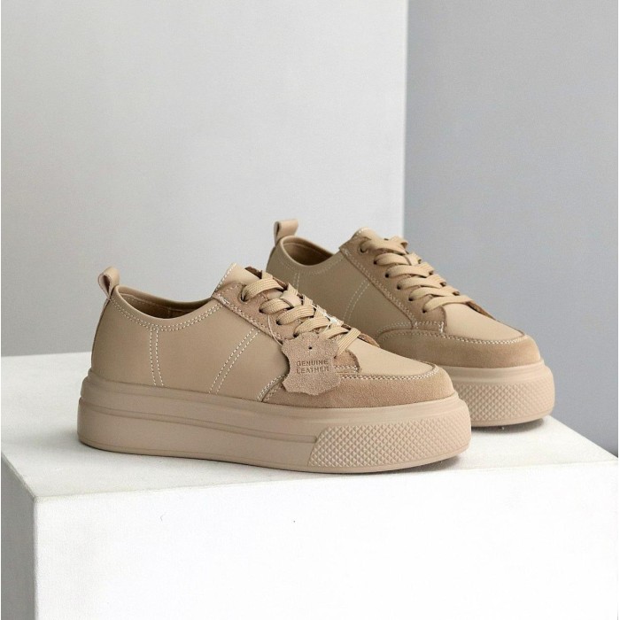 Кеди жіночі натуральна-шкіра/натуральна-замша колір-беж 36,37,39р