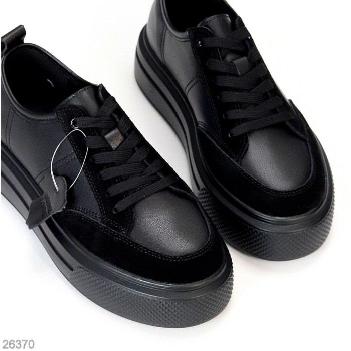 Кеди жіночі натуральна шкіра-замша чорні 37,38,40р.