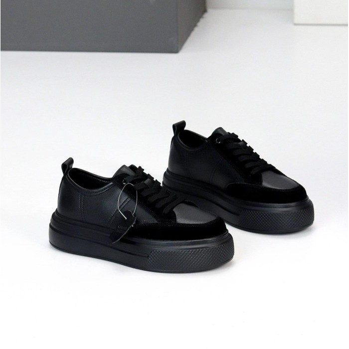 Кеди жіночі натуральна шкіра-замша чорні 37,38,40р.