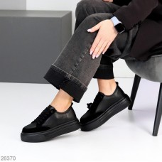 Кеди жіночі натуральна шкіра-замша чорні 37,38,40р.