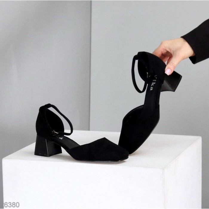 Туфли жіночі екозамша колір чорний на 37,38,39,41р