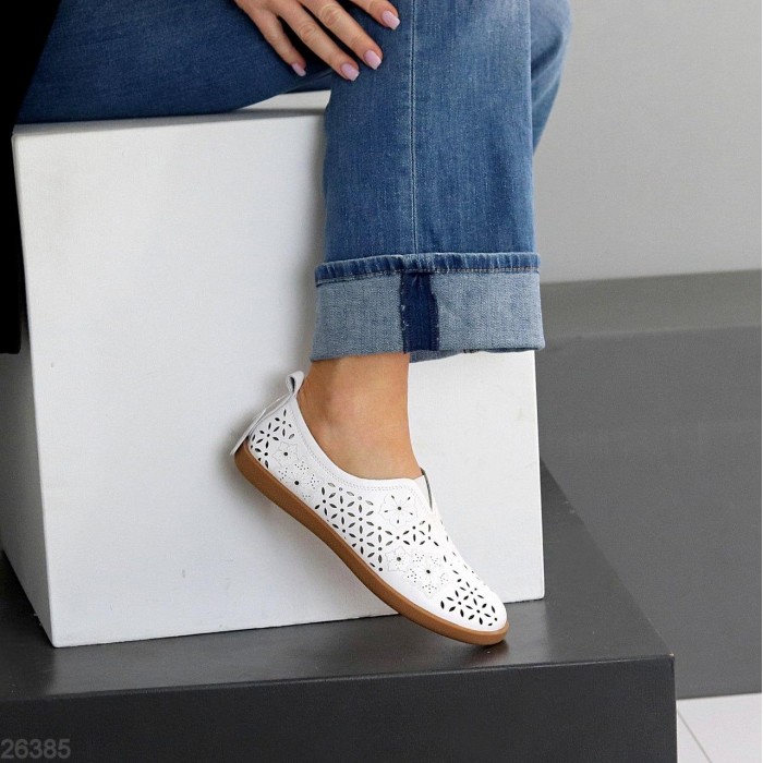 Сліпони жіночі натуральна шкіра білі 37,38,39,40р