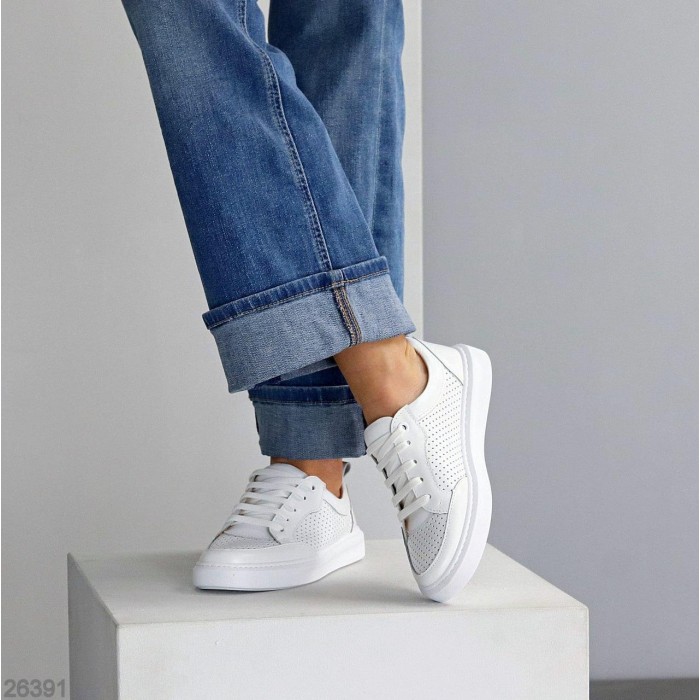 Кеди жіночі натуральна шкіра білі 36,37,38,40р