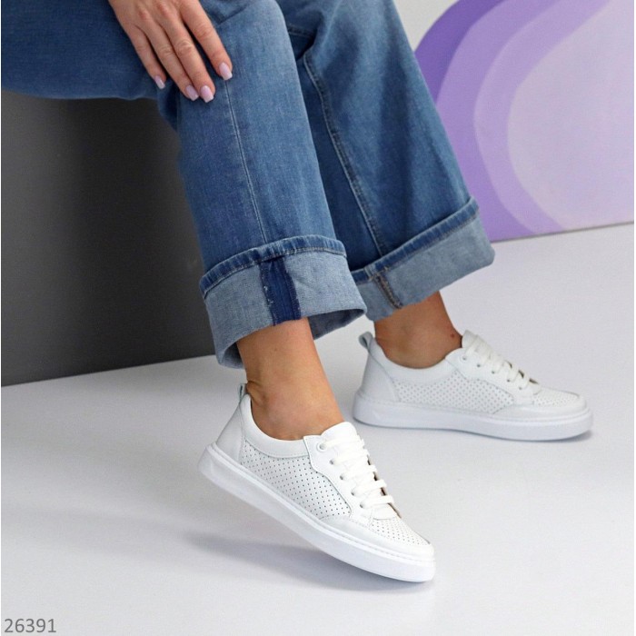 Кеди жіночі натуральна шкіра білі 36,37,38,40р