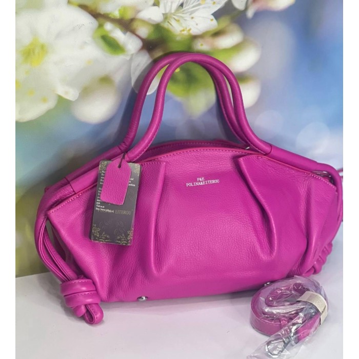 Сумка жіноча натуральна шкіра канадка Червона лак