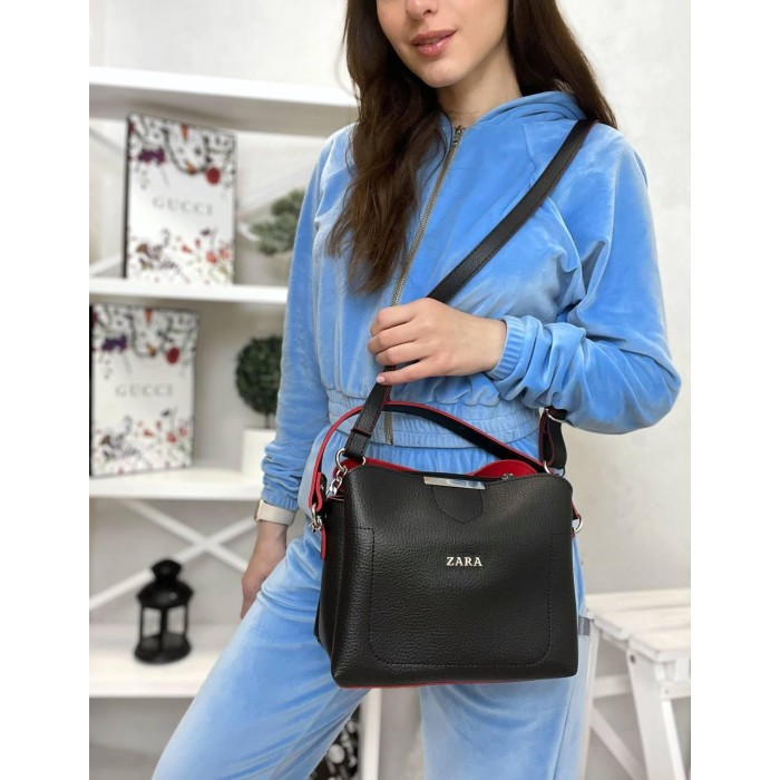 Сумка Жіноча Зар@ екошкіра колір: Чорна, Шоколад