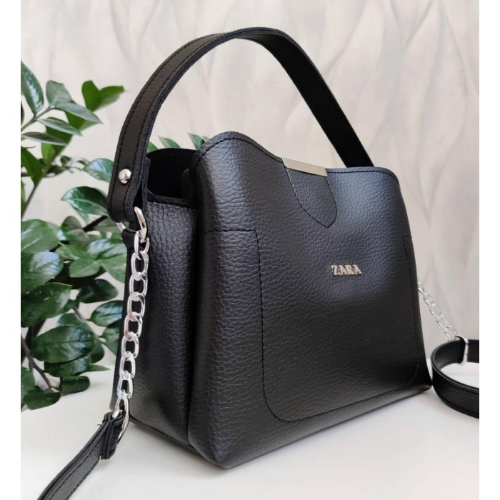 Сумка Жіноча Зар@ екошкіра колір: Чорна, Шоколад