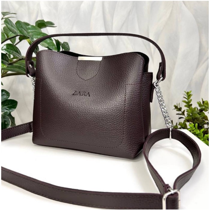 Сумка жіноча Зар@ екошкіра колір: Чорна Шоколад