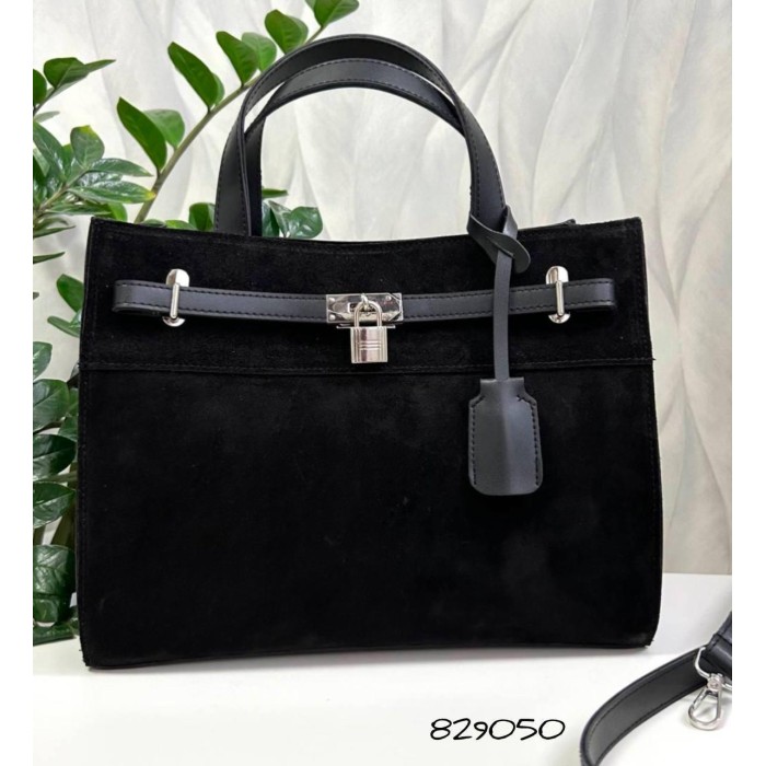 Сумка жіноча 2 відділення екошкіра/натуральна замша.Чорна, Шоколад