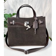 Сумка жіноча 2 відділення екошкіра/натуральна замша. Чорна, Шоколад Шоколад